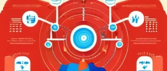 Илюстрация суверенной инфраструктуры: дата-центры, отечественные процессоры, криптоключи и коммуникационные сети.